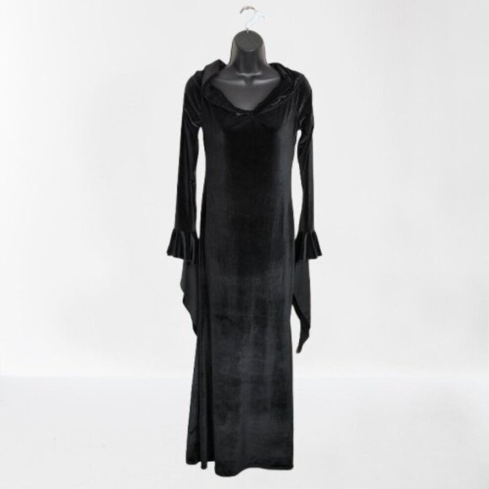 Boutique Whimsigoth Goth Witch Vampy Addams Family Cosplay Velour Dress M